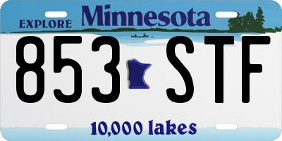 MN license plate 853STF