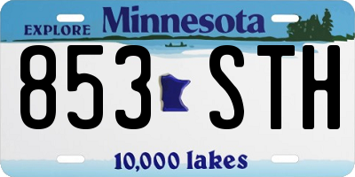 MN license plate 853STH