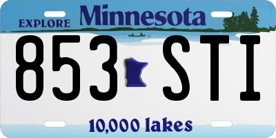 MN license plate 853STI