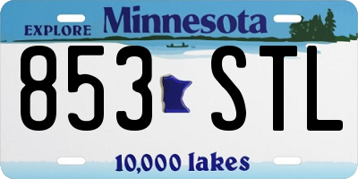 MN license plate 853STL