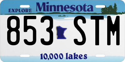 MN license plate 853STM