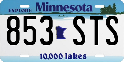 MN license plate 853STS