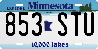 MN license plate 853STU