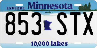 MN license plate 853STX