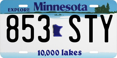 MN license plate 853STY