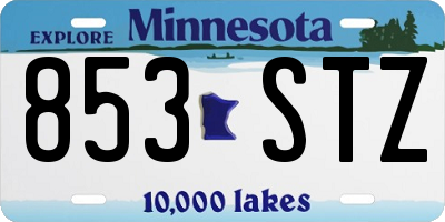 MN license plate 853STZ