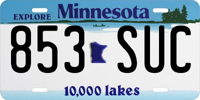 MN license plate 853SUC