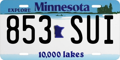 MN license plate 853SUI