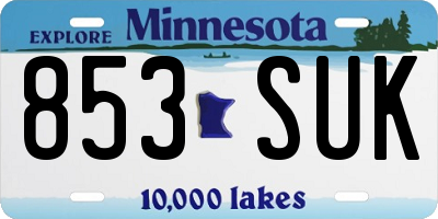 MN license plate 853SUK