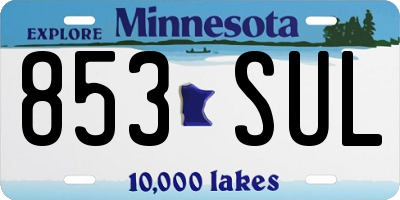 MN license plate 853SUL