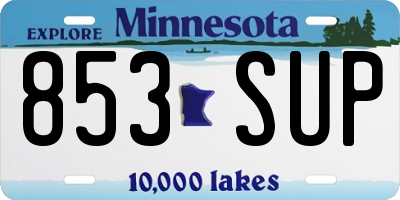 MN license plate 853SUP