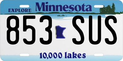 MN license plate 853SUS