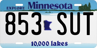 MN license plate 853SUT