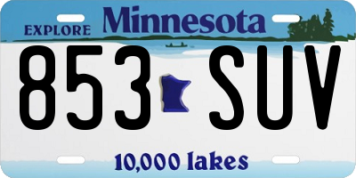 MN license plate 853SUV
