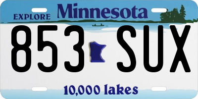 MN license plate 853SUX