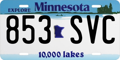 MN license plate 853SVC