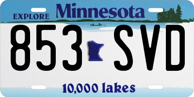 MN license plate 853SVD