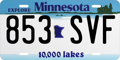 MN license plate 853SVF