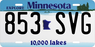 MN license plate 853SVG