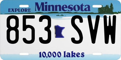 MN license plate 853SVW