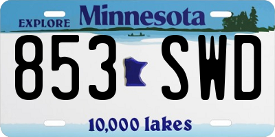 MN license plate 853SWD