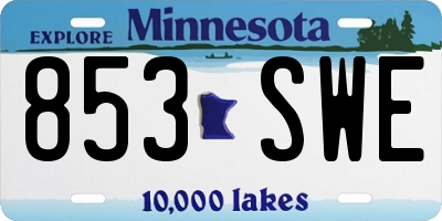 MN license plate 853SWE
