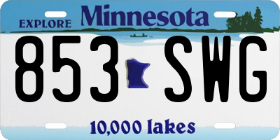 MN license plate 853SWG