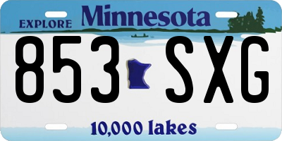 MN license plate 853SXG