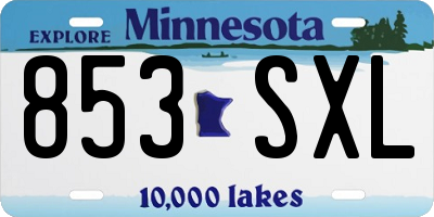 MN license plate 853SXL