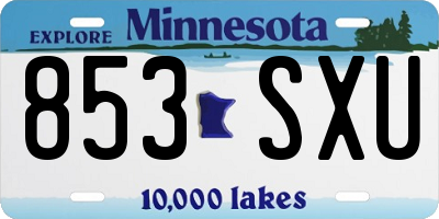MN license plate 853SXU