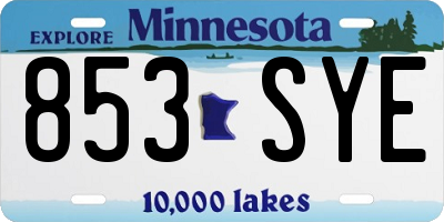 MN license plate 853SYE