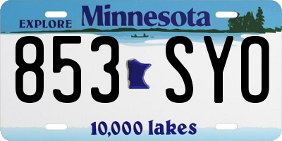 MN license plate 853SYO
