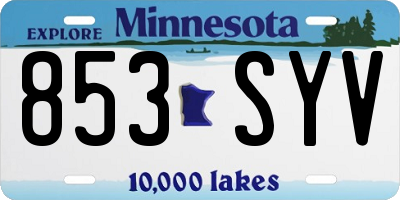 MN license plate 853SYV