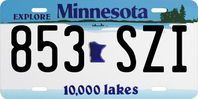 MN license plate 853SZI