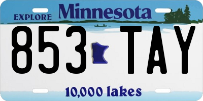 MN license plate 853TAY