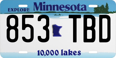 MN license plate 853TBD