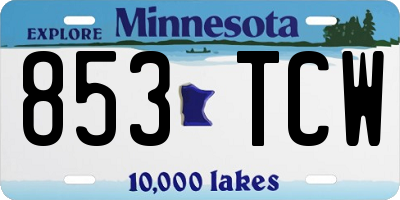 MN license plate 853TCW