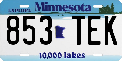 MN license plate 853TEK