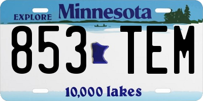 MN license plate 853TEM