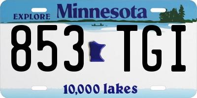 MN license plate 853TGI