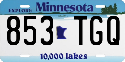 MN license plate 853TGQ