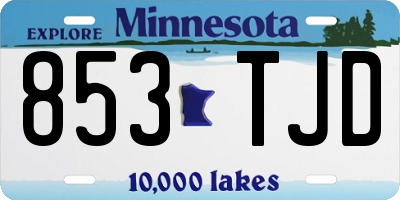 MN license plate 853TJD