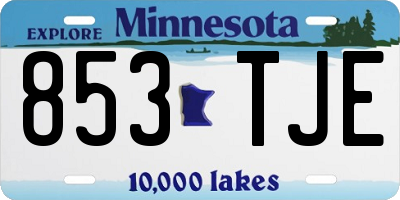 MN license plate 853TJE