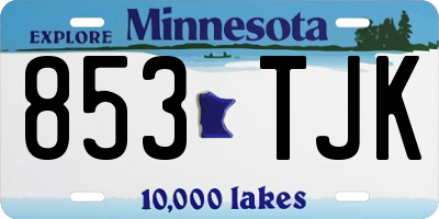MN license plate 853TJK