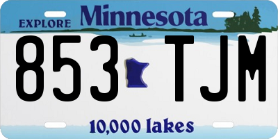 MN license plate 853TJM