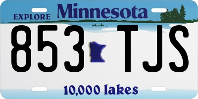 MN license plate 853TJS