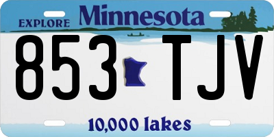 MN license plate 853TJV
