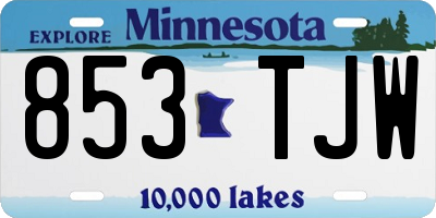 MN license plate 853TJW
