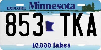 MN license plate 853TKA