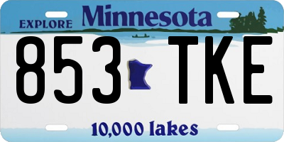 MN license plate 853TKE